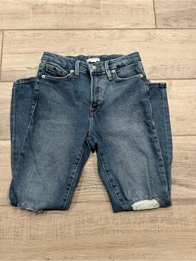 Good American Dark Blue Distressed Skinny Jeans